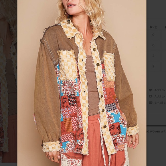 POL “ Washington DC ” POL Mixed Media Woven Textured Shirt Jacket 69A - Picture 3 of 11